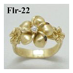 14k Gold Original Plumeria Hawaiian Ring 4.6g